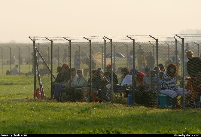 Public waiting for the first morning displays