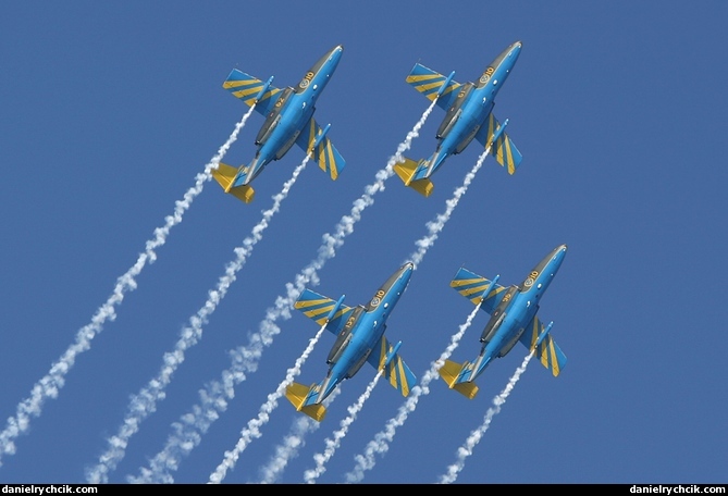 Four SAAB-105 of the Swedish Team 60