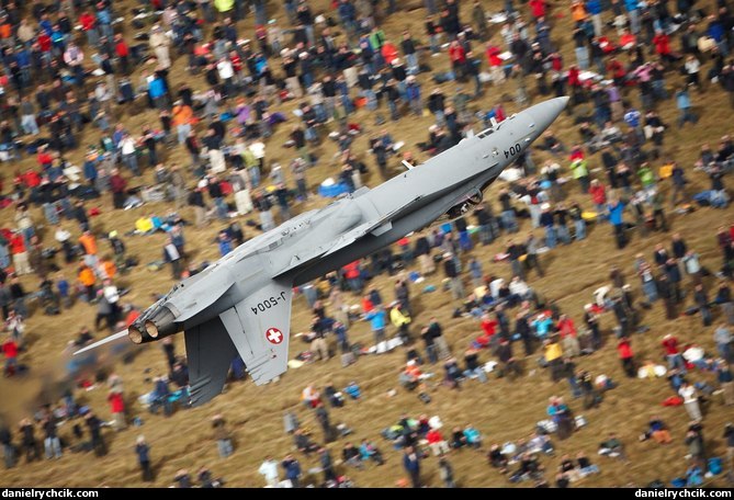 F/A-18C solo display over Axalp crowd