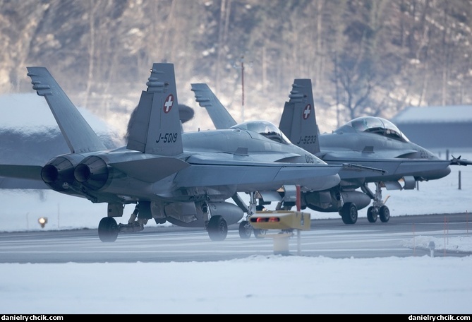 Two F/A-18D Hornets taking off
