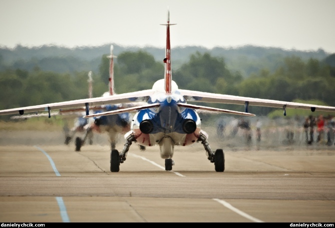 Patrouille de France taxiing after the display