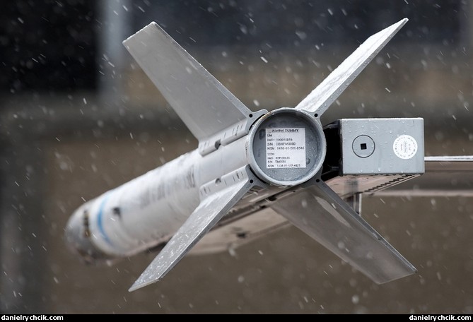 AIM-120 AMRAAM mounted on a Hornet