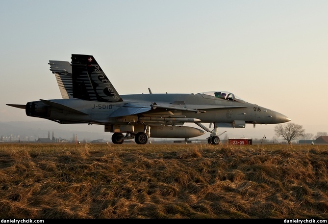 F/A-18C Hornet 'Panthers' rolling on the Payerne taxiway